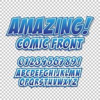 Comics style alphabet collection set On a translucent background. illustration Vector Eps10