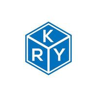 diseño del logotipo de la letra kry sobre fondo negro. concepto de logotipo de letra de iniciales creativas kry. diseño de letras kry. vector