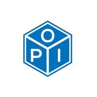 diseño de logotipo de letra opi sobre fondo negro. concepto de logotipo de letra de iniciales creativas de opi. diseño de letras opi. vector