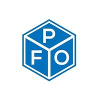 diseño de logotipo de letra pfo sobre fondo negro. concepto de logotipo de letra de iniciales creativas pfo. diseño de letra pfo. vector