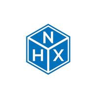 NHX letter logo design on black background. NHX creative initials letter logo concept. NHX letter design. vector