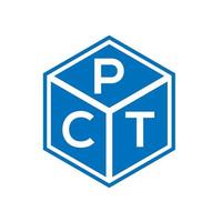 PCT letter logo design on black background. PCT creative initials letter logo concept. PCT letter design. vector