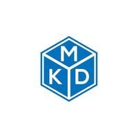 diseño de logotipo de letra mkd sobre fondo negro. concepto de logotipo de letra de iniciales creativas mkd. diseño de letras mkd. vector