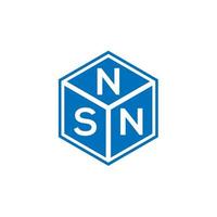 diseño de logotipo de letra nsn sobre fondo negro. concepto de logotipo de letra de iniciales creativas nsn. diseño de carta nsn. vector