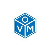 diseño de logotipo de letra ovm sobre fondo negro. concepto de logotipo de letra de iniciales creativas de ovm. diseño de letras ovm. vector