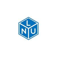 Diseño de logotipo de letra lnu sobre fondo negro. Concepto de logotipo de letra de iniciales creativas lnu. Diseño de letras lnu. vector