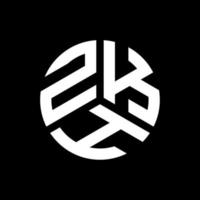 ZKH letter logo design on black background. ZKH creative initials letter logo concept. ZKH letter design. vector