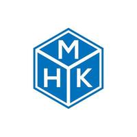 diseño del logotipo de la letra mhk sobre fondo negro. concepto de logotipo de letra de iniciales creativas mhk. diseño de letras mhk. vector