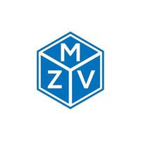 diseño de logotipo de letra mzv sobre fondo negro. concepto de logotipo de letra de iniciales creativas mzv. diseño de letras mzv. vector