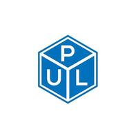 PUL letter logo design on black background. PUL creative initials letter logo concept. PUL letter design. vector