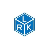 diseño de logotipo de letra lrk sobre fondo negro. Concepto de logotipo de letra de iniciales creativas de lrk. diseño de letra lrk. vector