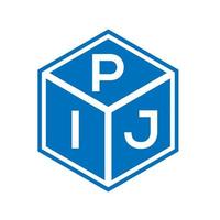 PIJ letter logo design on black background. PIJ creative initials letter logo concept. PIJ letter design. vector