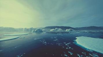 Arctic nature landscape with icebergs in Greenland icefjord video