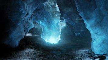 Entrance of an ice cave inside glacier in southern Iceland video