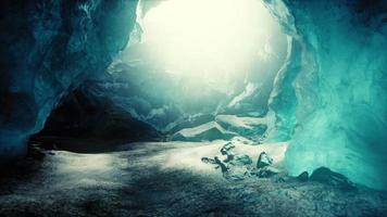 interior shot of ice glacier cave video