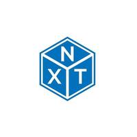 diseño del logotipo de la letra nxt sobre fondo negro. concepto de logotipo de letra de iniciales creativas nxt. siguiente diseño de carta. vector