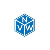 diseño del logotipo de la letra nvw sobre fondo negro. concepto de logotipo de letra de iniciales creativas nvw. diseño de letra nvw. vector