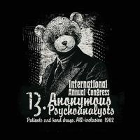 Anonymous psychoanalysts T-Shirt.Can be used for t-shirt print, mug print, pillows, fashion print design, kids wear, baby shower, greeting and postcard. t-shirt design vector