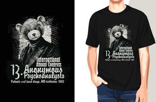camiseta de psicoanalistas anónimos. Puede usarse para imprimir camisetas, imprimir tazas, almohadas, diseño de estampados de moda, ropa para niños, baby shower, saludo y postal. diseño de camiseta vector
