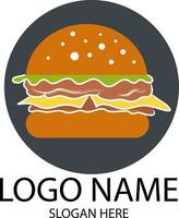 ilustración de vector de hamburguesa de logotipo