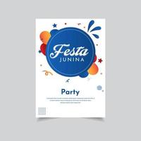 Celebration of Festa Junina party flyer design vector. Festa Junina template brochure design vector. vector