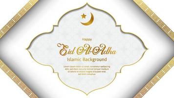 fondo islámico feliz eid al-adha de lujo. diseño de plantilla de tarjeta de felicitación. ilustrador de vectores islámicos