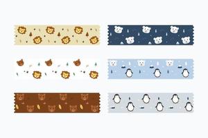 cute washi tape collection vector