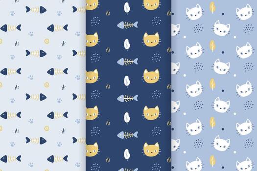 patrón con vector de patrón de gato