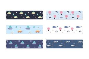 cute washi tape collection vector