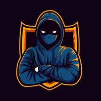 ilustración de mascota hacker para el logotipo de deportes y esports vector