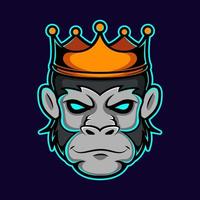 logotipo de la mascota de la cabeza de king kong