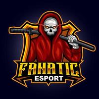 fantasma asesino enojado mascota para deportes y esports logo vector ilustración