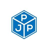 Pjp letter logo design on black background. Pjp creative initials letter logo concept. Pjp letter design. vector