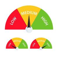 High medium low meter icon vector for graphic design, logo, website, social media, mobile app, UI illustration