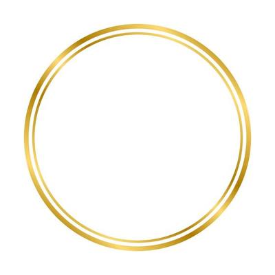 Gold shiny glowing vintage circle frame with shadows isolated on white background. Gold realistic square border. Vector illustration