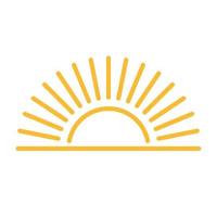 A half sun is setting downwards icon vector sunset concept for graphic design, logo, website, social media, mobile app, UI illustration