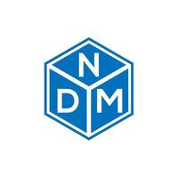 diseño de logotipo de letra ndm sobre fondo negro. concepto de logotipo de letra de iniciales creativas de ndm. diseño de letras ndm. vector