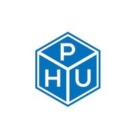 diseño del logotipo de la letra phu sobre fondo negro. concepto de logotipo de letra de iniciales creativas de phu. diseño de letras phu. vector