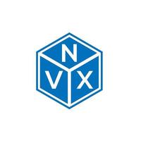 Diseño de logotipo de letra nvx sobre fondo negro. Concepto de logotipo de letra de iniciales creativas nvx. diseño de letras nvx. vector