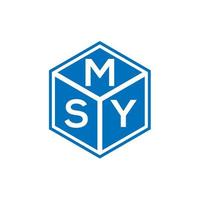 diseño de logotipo de letra msy sobre fondo negro. concepto de logotipo de letra de iniciales creativas msy. diseño de letra msy. vector