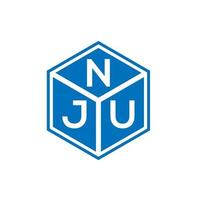 diseño de logotipo de letra nju sobre fondo negro. concepto de logotipo de letra de iniciales creativas nju. diseño de letras nju. vector