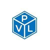 diseño de logotipo de letra pvl sobre fondo negro. concepto de logotipo de letra de iniciales creativas pvl. diseño de letras pvl. vector