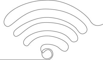 Continuous one line drawing of a signal wifi icon . Single line draw design vector graphic illustration.