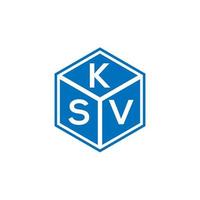 KSV letter logo design on black background. KSV creative initials letter logo concept. KSV letter design. vector
