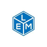 LEM letter logo design on black background. LEM creative initials letter logo concept. LEM letter design. vector