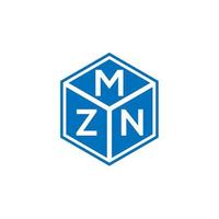 diseño de logotipo de letra mzn sobre fondo negro. concepto de logotipo de letra de iniciales creativas mzn. diseño de letras mzn. vector