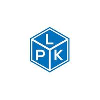 LPK letter logo design on black background. LPK creative initials letter logo concept. LPK letter design. vector