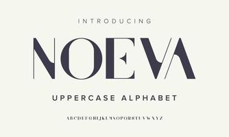 Noeva uppercase abstract simple alphabet. Medieval minimal typography for music, wedding, invitation, luxury. Elegant vector font