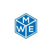 diseño de logotipo de letra mwe sobre fondo negro. concepto de logotipo de letra de iniciales creativas mwe. diseño de letras mwe. vector