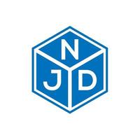 diseño del logotipo de la letra njd sobre fondo negro. Concepto de logotipo de letra de iniciales creativas de njd. diseño de letras njd. vector